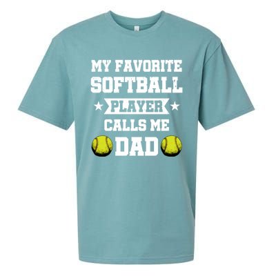 My Favorite Softball Player Calls Me Dad Father's Day Cute Gift Sueded Cloud Jersey T-Shirt