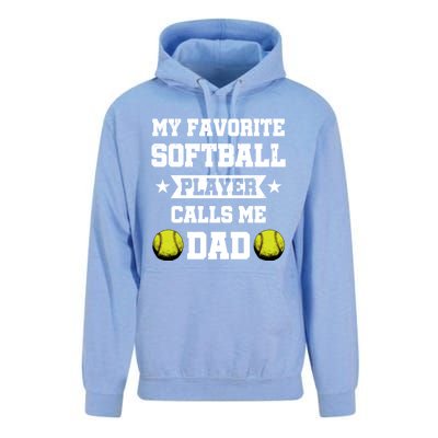 My Favorite Softball Player Calls Me Dad Father's Day Cute Gift Unisex Surf Hoodie