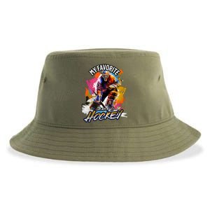 My Favorite Season Is Hockey Hockey Is My Favorite Season Gift Sustainable Bucket Hat