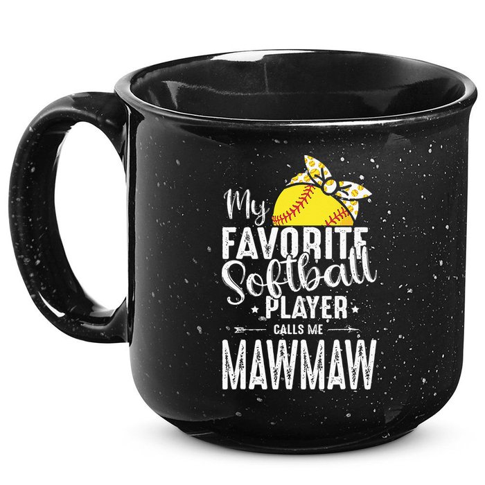 My Favorite Softball Player Calls Me Mawmaw 15oz Campfire Ceramic Mug