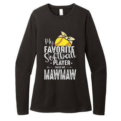 My Favorite Softball Player Calls Me Mawmaw Womens CVC Long Sleeve Shirt