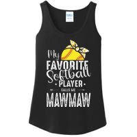 My Favorite Softball Player Calls Me Mawmaw Ladies Essential Tank