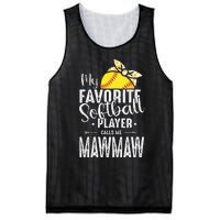 My Favorite Softball Player Calls Me Mawmaw Mesh Reversible Basketball Jersey Tank