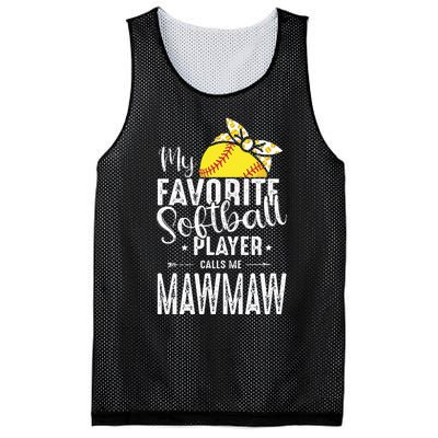 My Favorite Softball Player Calls Me Mawmaw Mesh Reversible Basketball Jersey Tank