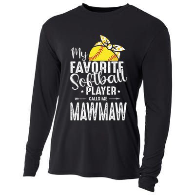 My Favorite Softball Player Calls Me Mawmaw Cooling Performance Long Sleeve Crew
