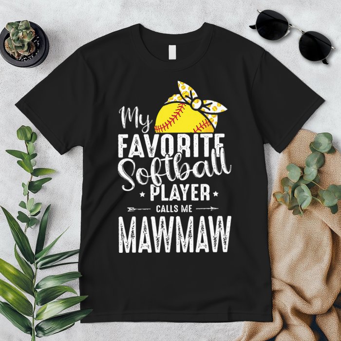 My Favorite Softball Player Calls Me Mawmaw Premium T-Shirt