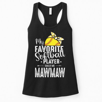 My Favorite Softball Player Calls Me Mawmaw Womens Tank Top