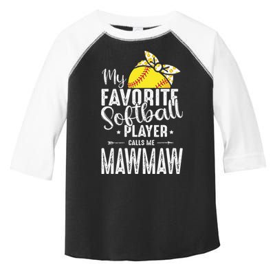 My Favorite Softball Player Calls Me Mawmaw Toddler Fine Jersey T-Shirt