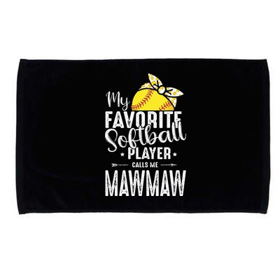 My Favorite Softball Player Calls Me Mawmaw Microfiber Hand Towel