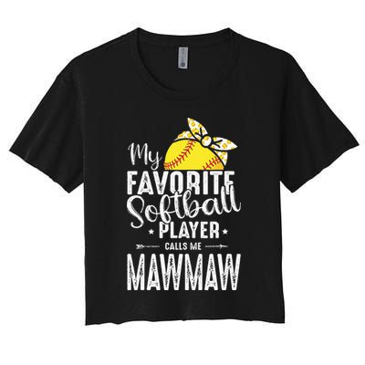 My Favorite Softball Player Calls Me Mawmaw Crop Top