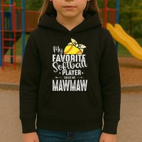 My Favorite Softball Player Calls Me Mawmaw Kids Hoodie