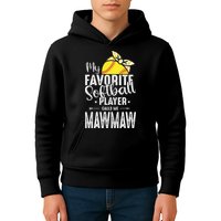 My Favorite Softball Player Calls Me Mawmaw Kids Hoodie