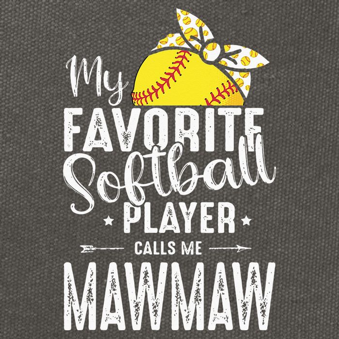 My Favorite Softball Player Calls Me Mawmaw Cotton Canvas Backpack