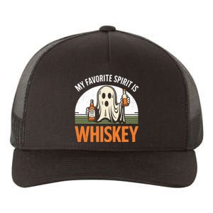 My Favorite Spirit Is Whiskey Funny Halloween Design Yupoong Adult 5-Panel Trucker Hat