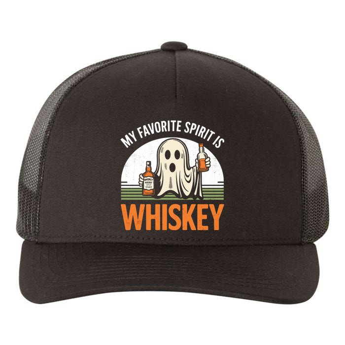 My Favorite Spirit Is Whiskey Funny Halloween Design Yupoong Adult 5-Panel Trucker Hat