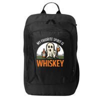 My Favorite Spirit Is Whiskey Funny Halloween Design City Backpack