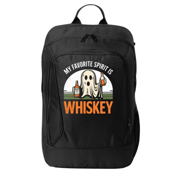 My Favorite Spirit Is Whiskey Funny Halloween Design City Backpack