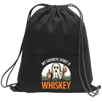 My Favorite Spirit Is Whiskey Funny Halloween Design Sweatshirt Cinch Pack Bag