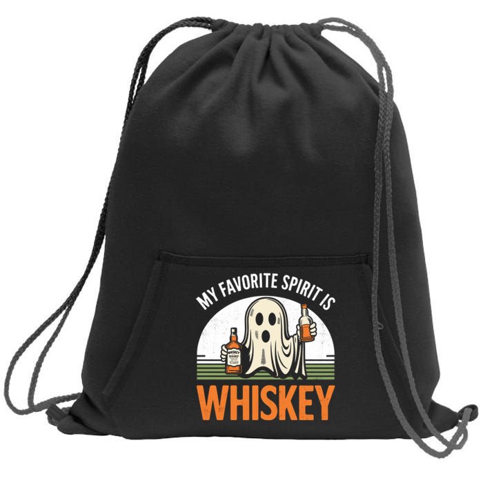 My Favorite Spirit Is Whiskey Funny Halloween Design Sweatshirt Cinch Pack Bag