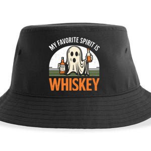 My Favorite Spirit Is Whiskey Funny Halloween Design Sustainable Bucket Hat