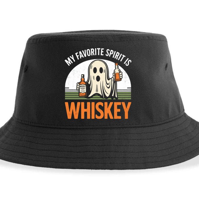 My Favorite Spirit Is Whiskey Funny Halloween Design Sustainable Bucket Hat