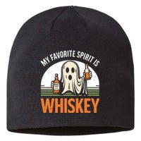 My Favorite Spirit Is Whiskey Funny Halloween Design Sustainable Beanie