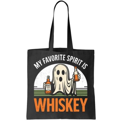 My Favorite Spirit Is Whiskey Funny Halloween Design Tote Bag