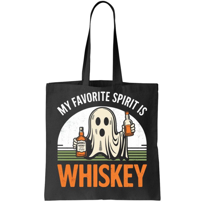 My Favorite Spirit Is Whiskey Funny Halloween Design Tote Bag