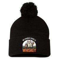 My Favorite Spirit Is Whiskey Funny Halloween Design Pom Pom 12in Knit Beanie