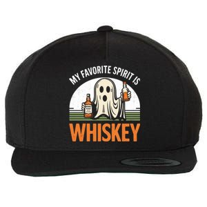 My Favorite Spirit Is Whiskey Funny Halloween Design Wool Snapback Cap