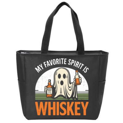 My Favorite Spirit Is Whiskey Funny Halloween Design Zip Tote Bag