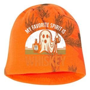 My Favorite Spirit Is Whiskey Funny Halloween Design Kati - Camo Knit Beanie