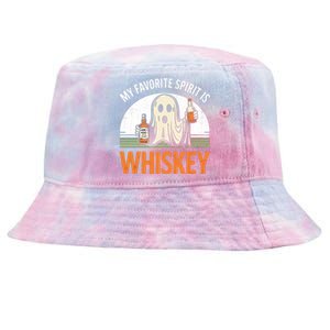 My Favorite Spirit Is Whiskey Funny Halloween Design Tie-Dyed Bucket Hat