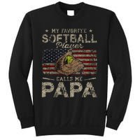 My Favorite Softball Player Calls Me Papa Father's Day Sweatshirt