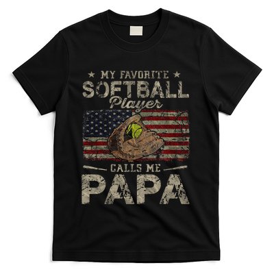 My Favorite Softball Player Calls Me Papa Father's Day T-Shirt