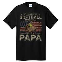 My Favorite Softball Player Calls Me Papa Father's Day Tall T-Shirt