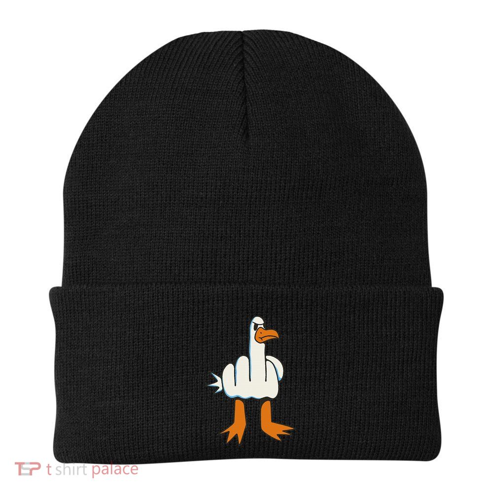 Middle Finger Seagull Knit Cap Winter Beanie