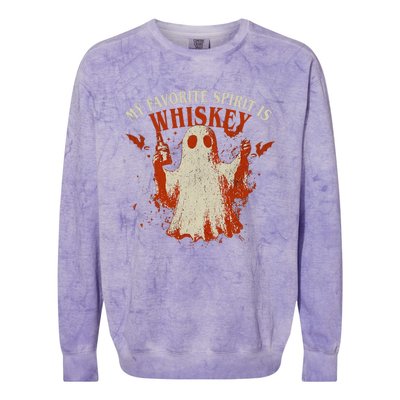 My Favorite Spirit Is Whiskey Colorblast Crewneck Sweatshirt