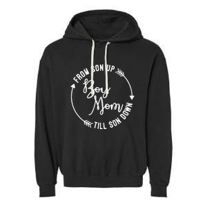  Mom From Son Up Till Son Down Fun Mommy Mother's Day Garment-Dyed Fleece Hoodie