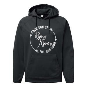  Mom From Son Up Till Son Down Fun Mommy Mother's Day Performance Fleece Hoodie