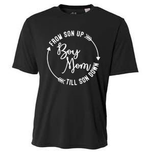  Mom From Son Up Till Son Down Fun Mommy Mother's Day Cooling Performance Crew T-Shirt