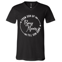  Mom From Son Up Till Son Down Fun Mommy Mother's Day V-Neck T-Shirt