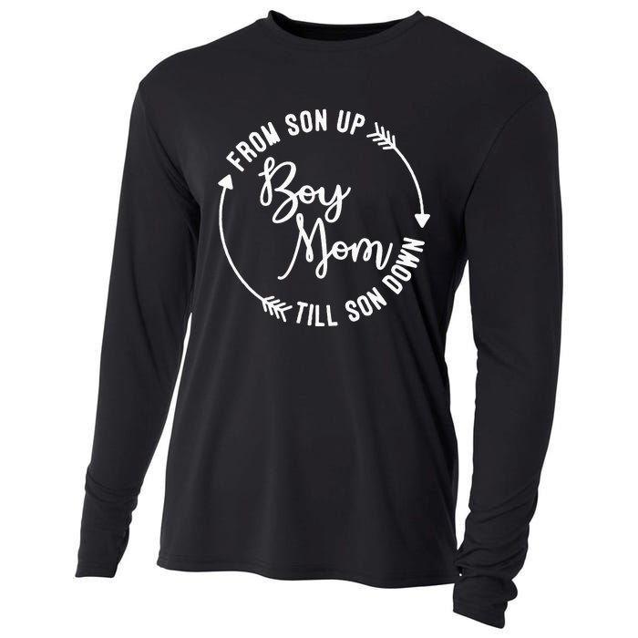  Mom From Son Up Till Son Down Fun Mommy Mother's Day Cooling Performance Long Sleeve Crew