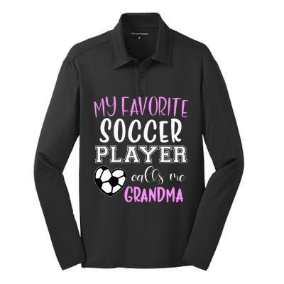 My Favorite Soccer Player Call Me Grandma Silk Touch Performance Long Sleeve Polo