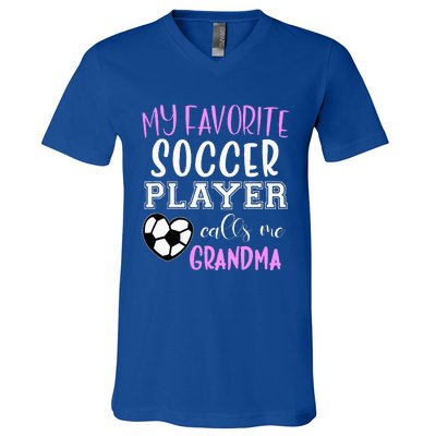 My Favorite Soccer Player Call Me Grandma V-Neck T-Shirt