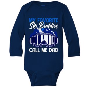 My Favorite Ski Buddies Call Me Dad Cool Gift Baby Long Sleeve Bodysuit