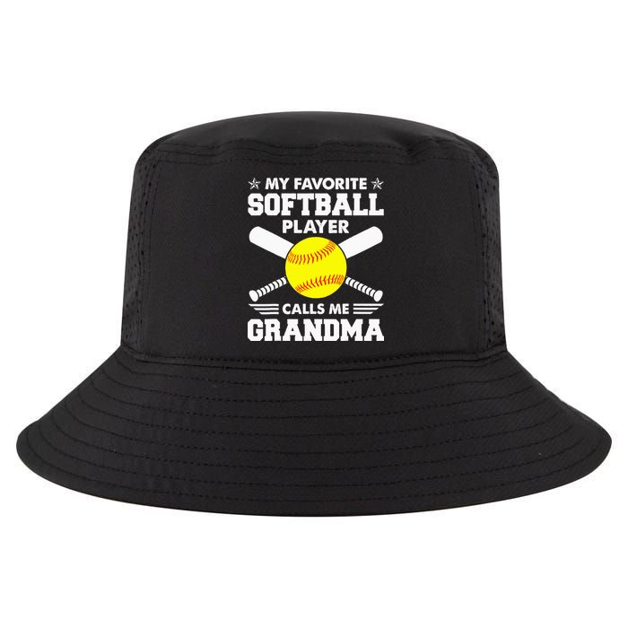 My Favorite Softball Player Calls Me Grandma Funny Cool Comfort Performance Bucket Hat