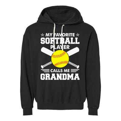 My Favorite Softball Player Calls Me Grandma Funny Garment-Dyed Fleece Hoodie