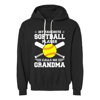 My Favorite Softball Player Calls Me Grandma Funny Garment-Dyed Fleece Hoodie