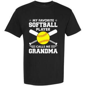 My Favorite Softball Player Calls Me Grandma Funny Garment-Dyed Heavyweight T-Shirt